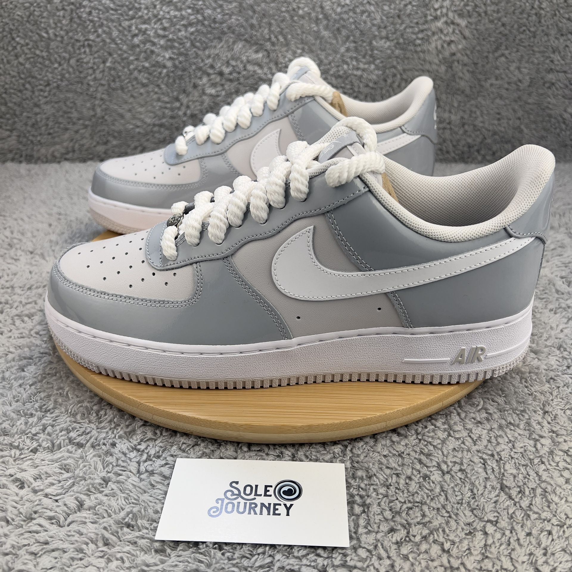 Nike Air Force 1 '07 LV8 Wolf Gray Patent Leather Shoes Men’s Size 10.5 or 12 