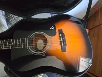 Epiphone Sunburst Guitar, Hard Case, & Strap