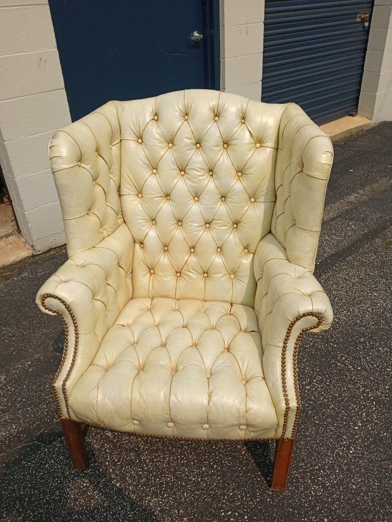 Authentic Leather King Charles Chair 1979