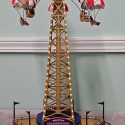 2005 MR CHRISTMAS WORLD'S FAIR PARACHUTE RIDE GOLD LABEL MUSICAL WORKS W/ BOX
