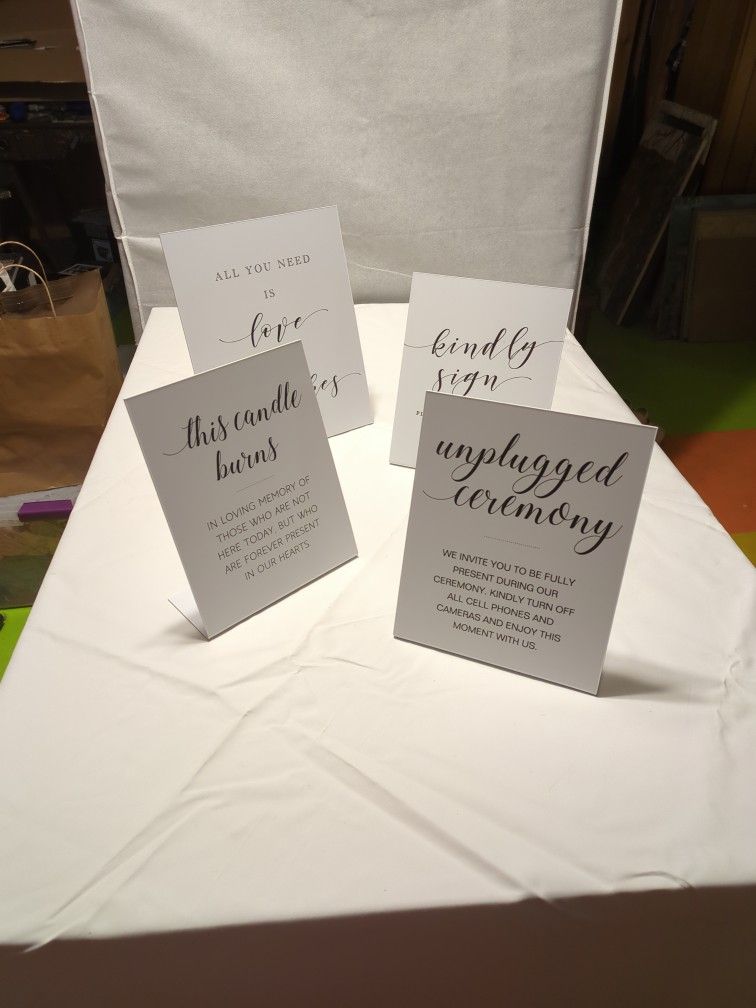 Wedding Table Top Signs