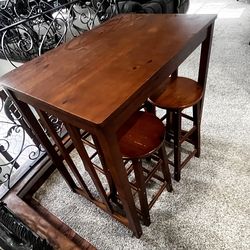 Card table and stools