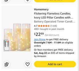 Pillar battery candles with fairy lights