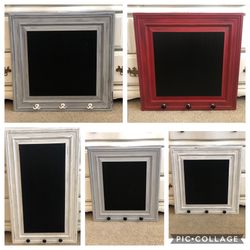 Chalk boards with key hooks