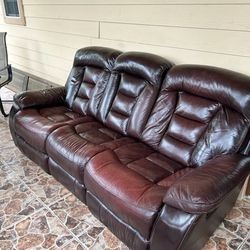 Leather Reclining Sofa