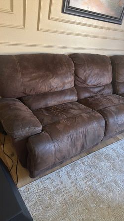 Brown Microfiber Reclining Loveseat