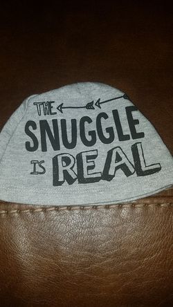 The Snuggle is REAL hat 0 to 6 months