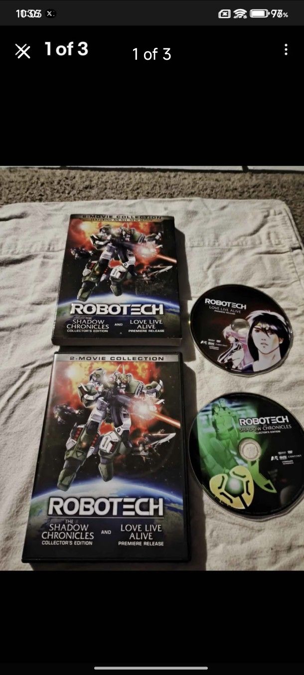 Robotech 2-Movie Collection OOP DVD Shadow Chronicles / Love Live Alive Anime