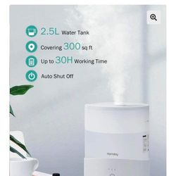 Cool Mist Humidifier 2.5L, Essential Oil Diffuser with 7-Colour Mood Lights, Auto Shut off