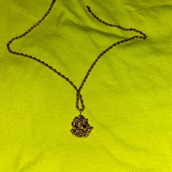 14k Gold Chain/nugget Pendent With Natural...