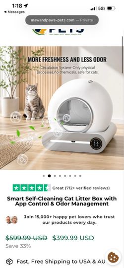 Smart Cat Litter Box Ti Pro - Like New!