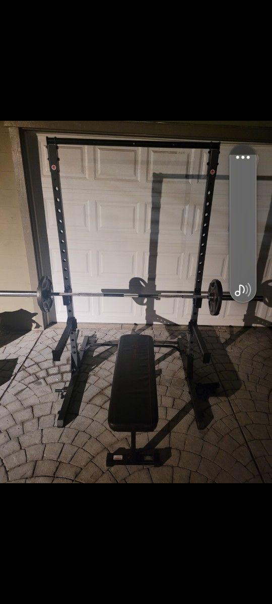 squat Bench Press Rack n weights