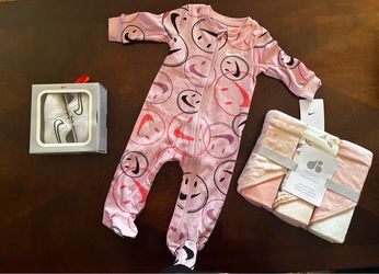 Nike Shoes + Baby Smiley Face Footed Zip Sleeper