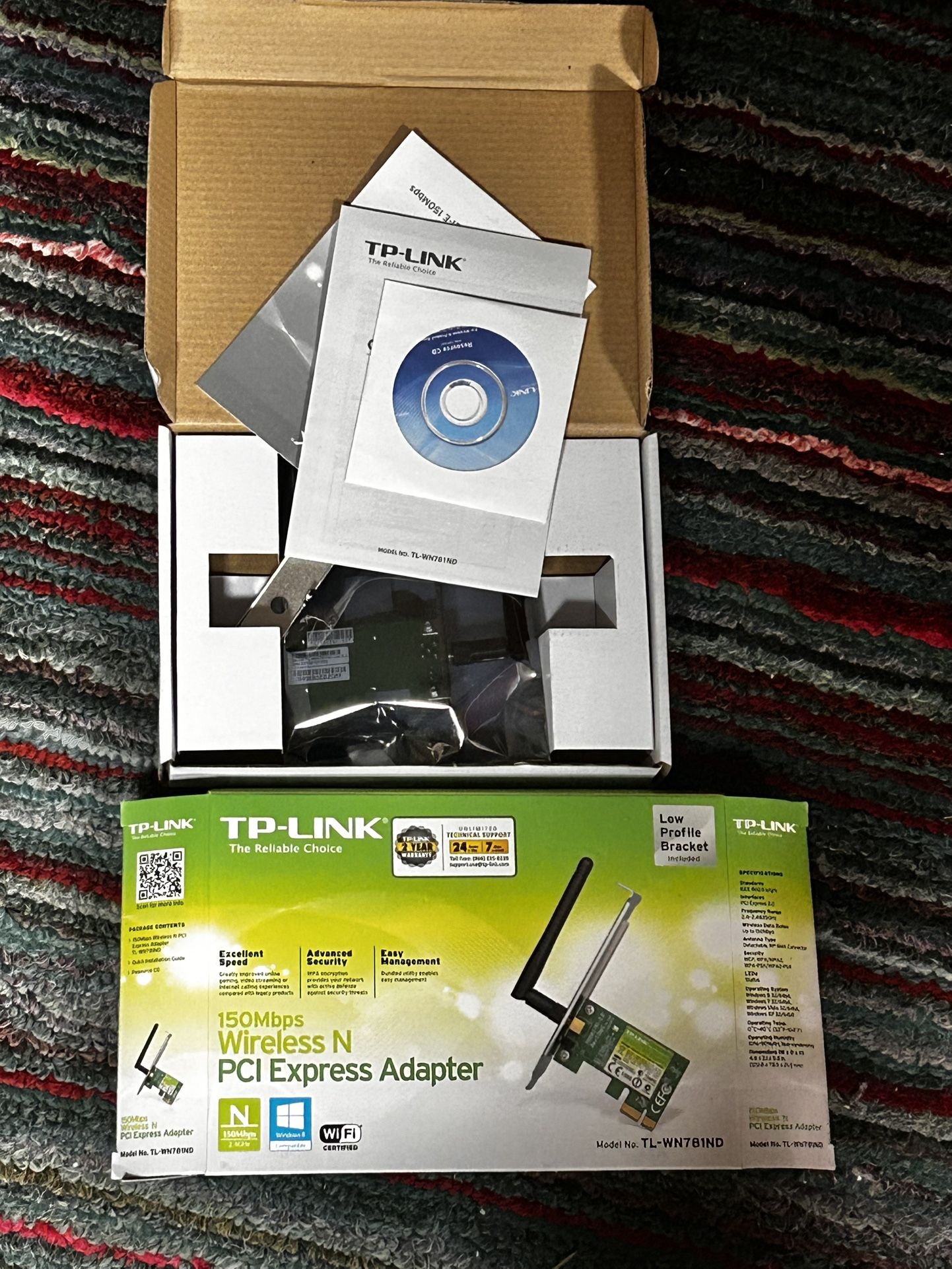 New-computer TP-LINK TL-WN781ND 150Mbps Wireless N PCI Express Adapter