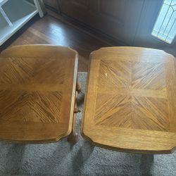 2 Solid Wood End Tables 