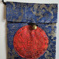 Asian Inspired Small Purse Blue/Red