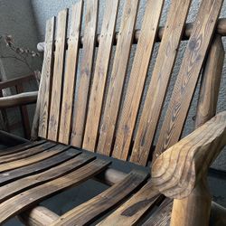 Rustic Wooden Glider Bench - 2-Seater