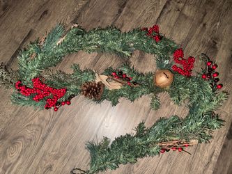 72” Christmas Garland with Berries and Pine Cones