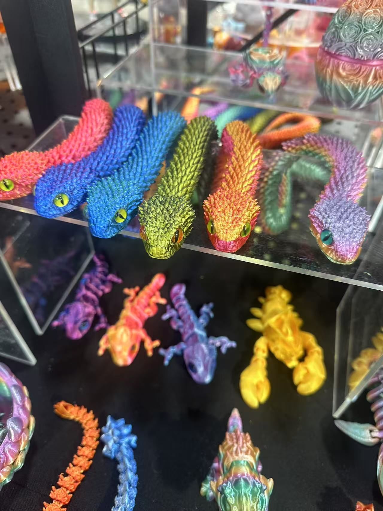 3D Printed Snake Toys 3D Printed Articulated Flexible Fidget Toy
