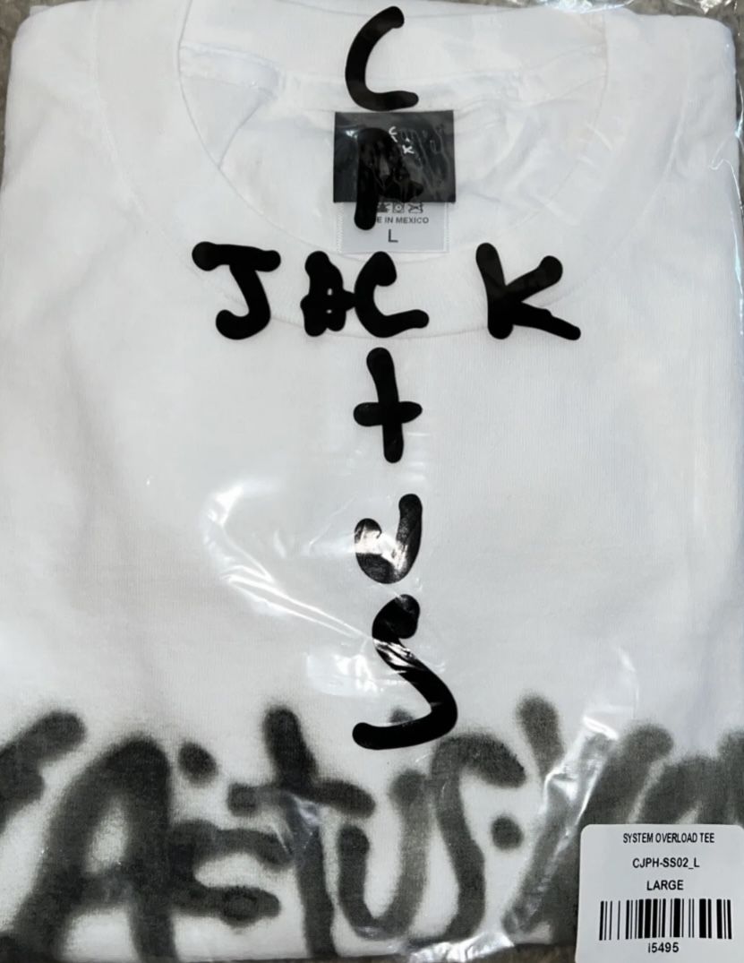 New- Size L - Travis Scott Cactus Jack Whiteout Tee CJPH-SS02