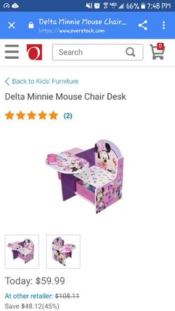 Delta minnie mouse chair desk with storage