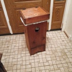 Wooden Trash Can Caddy With Bottom Drawer And Close Lid 