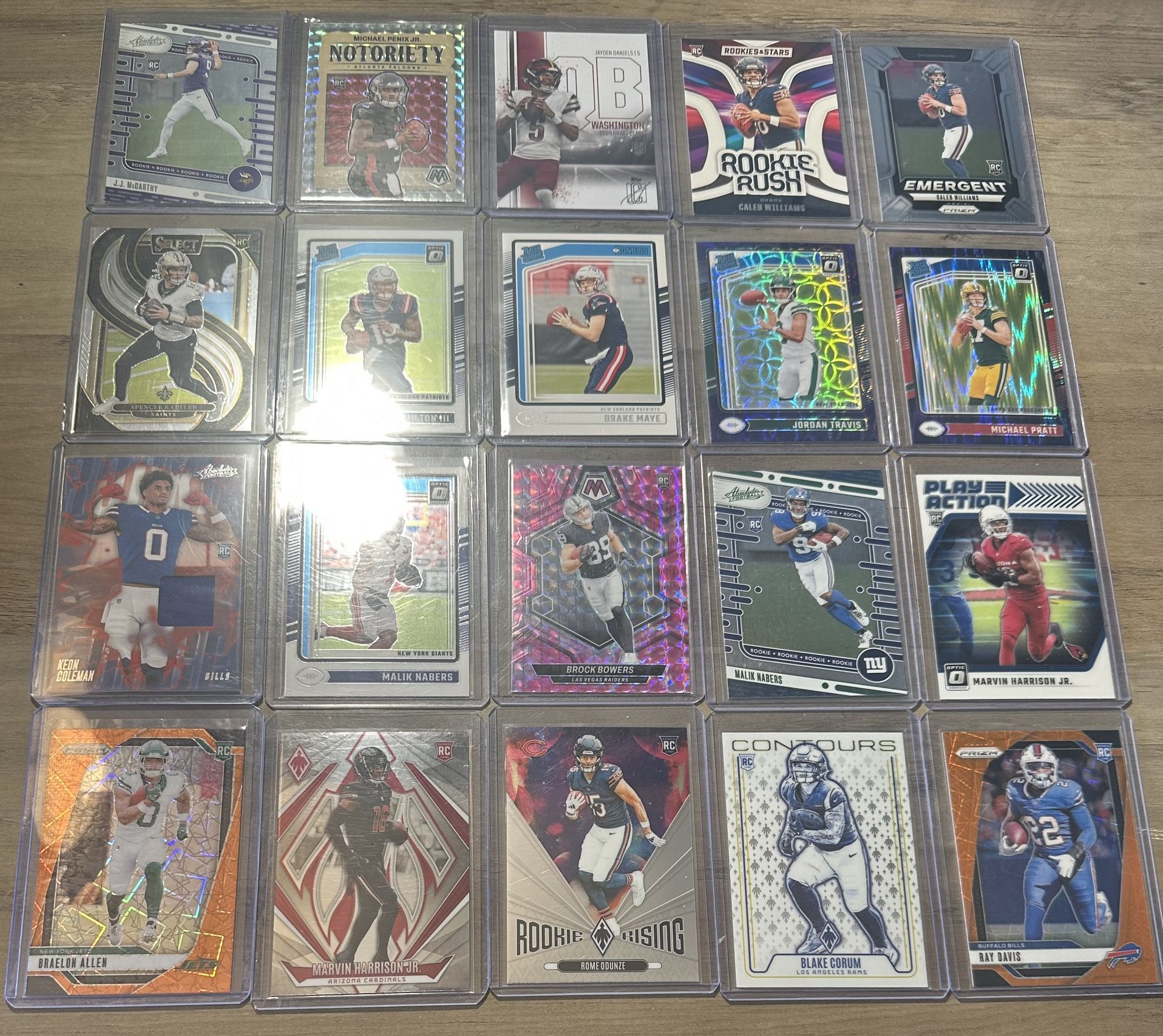 2024 NFL Rookie Lot of 50 - Color, Parallel, Insert, Base