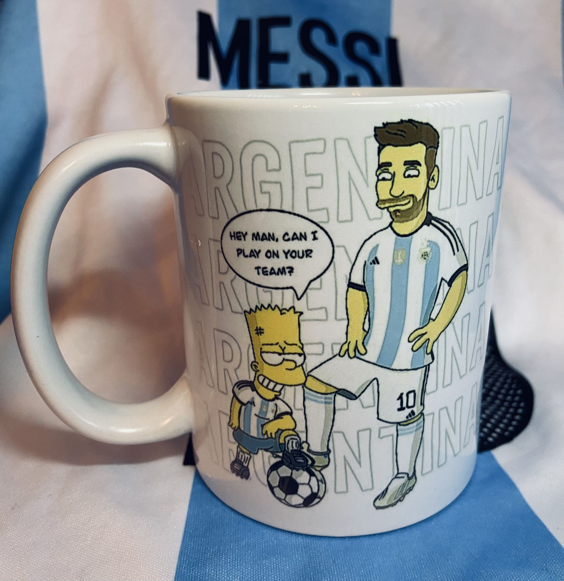 Bart Simpson And Messi Coffee Mug