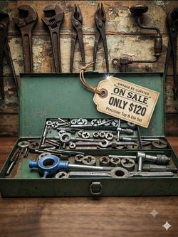 Rare Vintage Heirloom Precision Tap & Die Set – Circa 1940s – $120