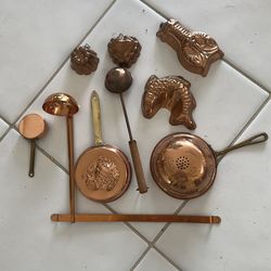 Rare, Vintage, Antique 19 Piece Copper Kitchenware