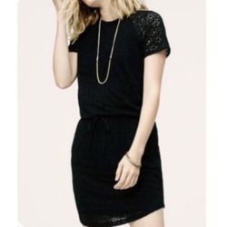 Lou & Grey Black Eyelet Dress - Size Large