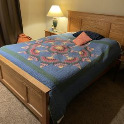 Solid Oak Queen Bed Frame