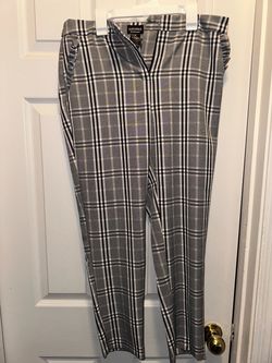Plaid Black/White work trouser pants
