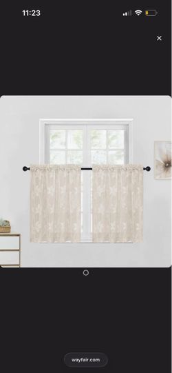 Brand new never used!!!!  52”x36” Panels Floral Lace Sheer Curtains - Elegant Design Rod Pocket Boho Chic Decor Window Voile Sheer Drapes Farmhouse St