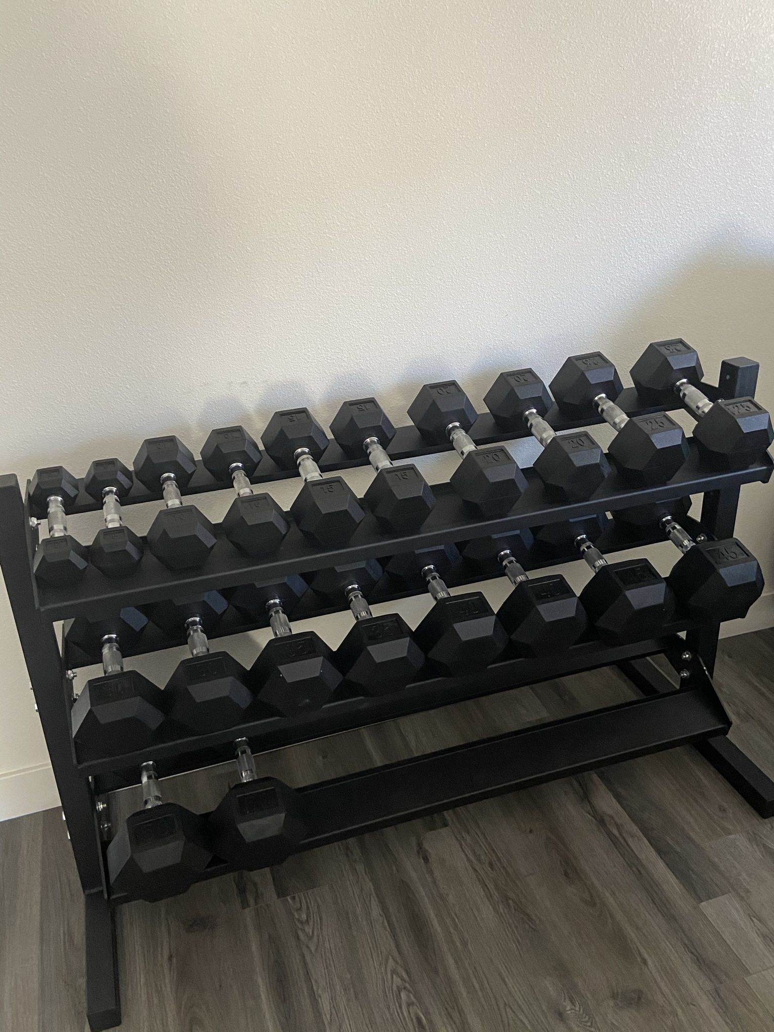 5-50lbs Dumbbells w/Rack