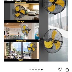 20 Inch Waterproof Wall Mount Fan, High Velocity 3-Speeds