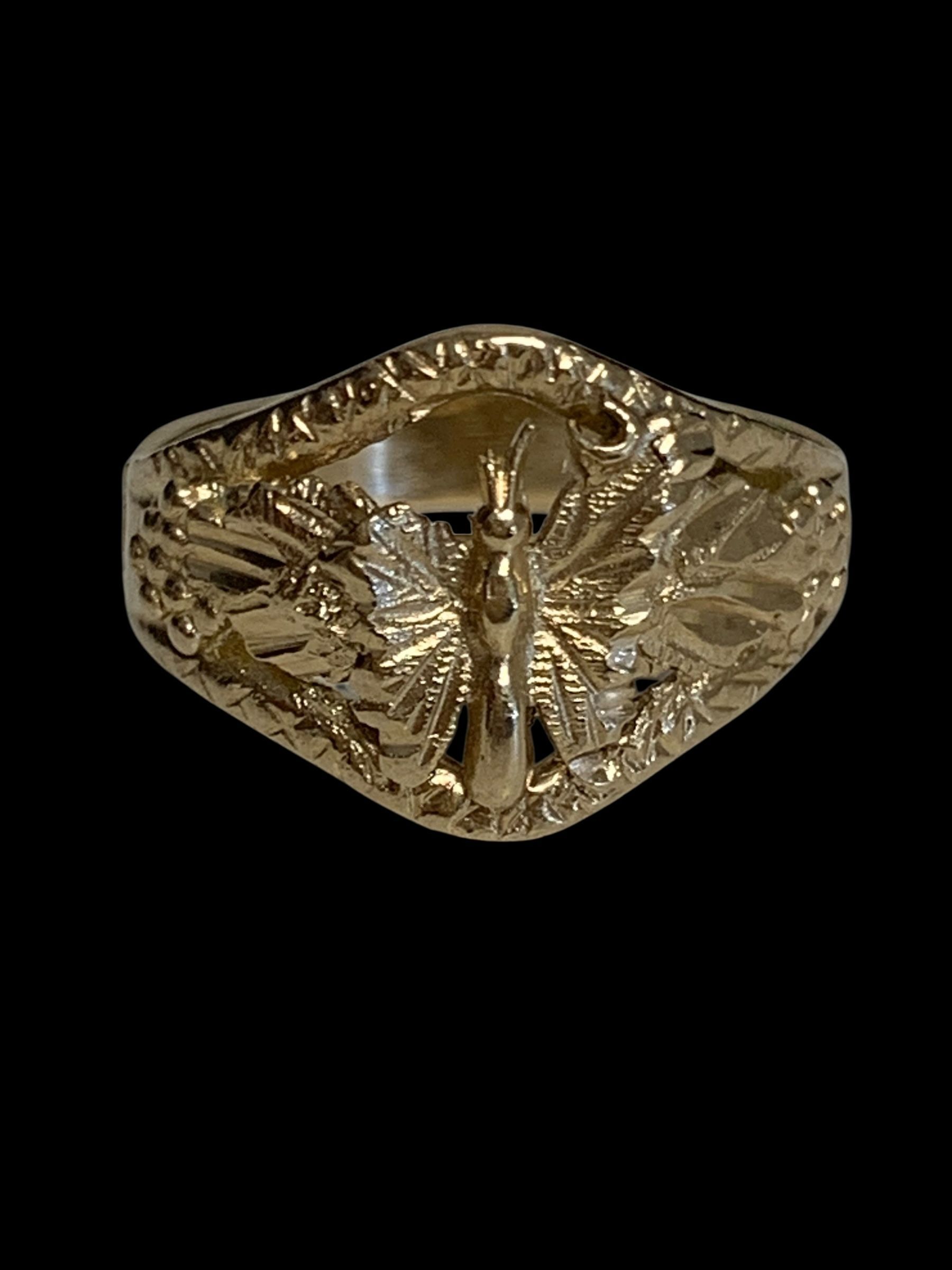 Gold butterfly ring #31188