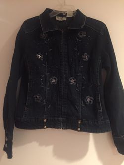 Denim Jacket with Beading