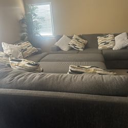 Grey 3 Pc Sofa W/ Ottoman 