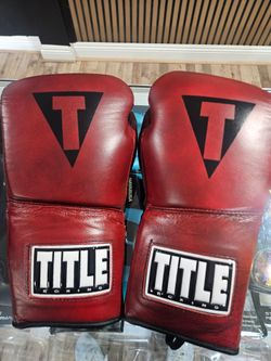 Title Blood Red Leather Gloves