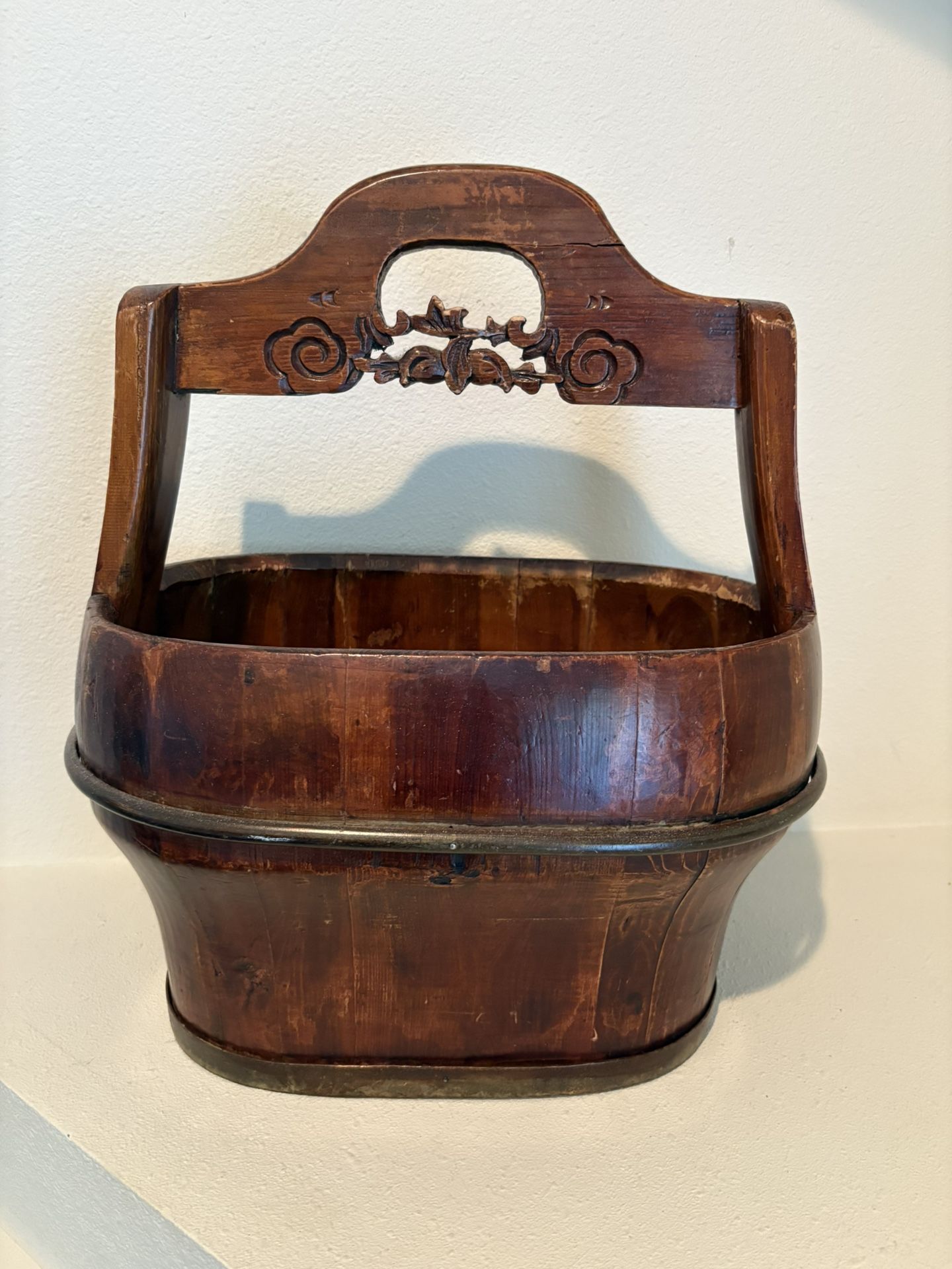 Antique Chinese Wood Water Bucket