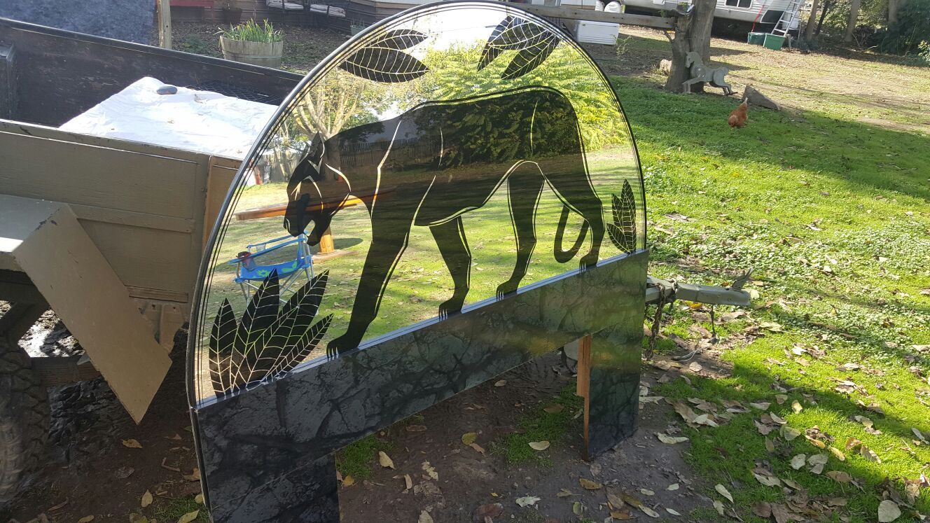 Mirror headboard black panther