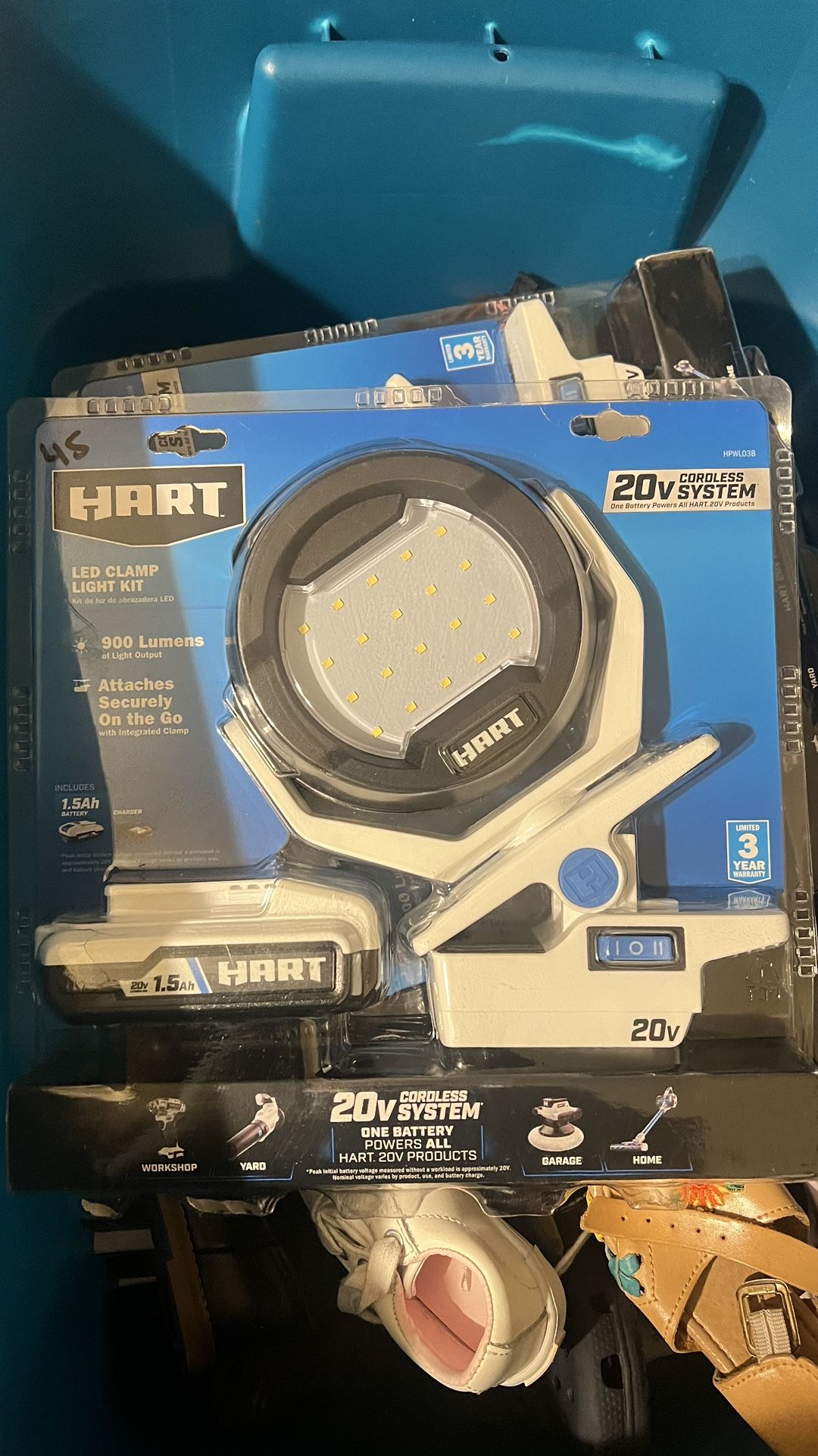 Hart LED Clamp Light Kit 20v Cordless System 