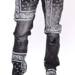 Paisley And Tears Skinny Jeans - Black