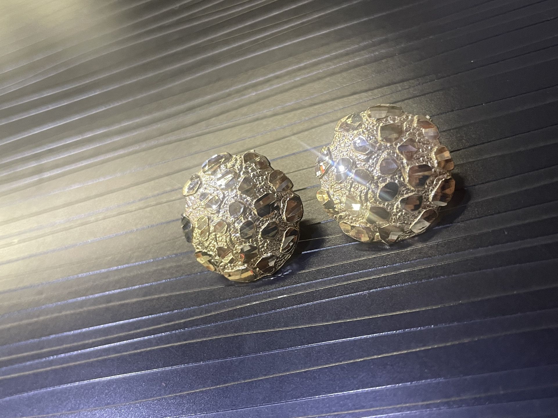 10K Solid Nugget Earrings 