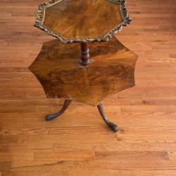 Antique Two Tier Octagon Table