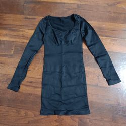 OQQ Black Women's Ribbed Dresses 