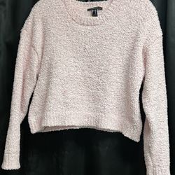 Forever 21 Cropped Sweater   Light Pink