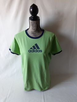 Adidas women's studded logo short sleeve top size L