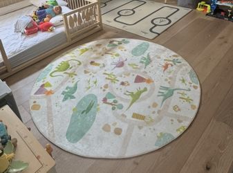 Round Nursery Dinosaur Rug